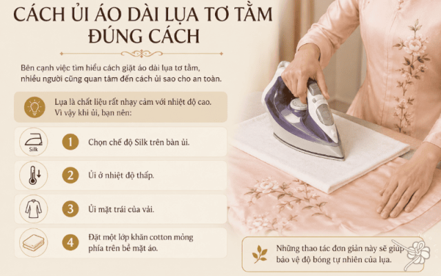 Hướng dẫn cách ủi áo dài lụa tơ tằm đúng cách