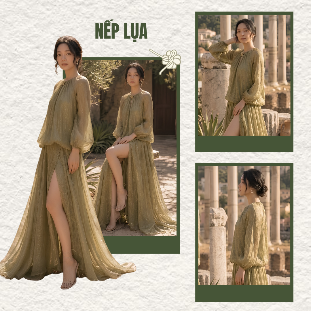 váy lụa hạ xanh