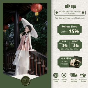 Áo Yếm Gấm Hoa Đào Nếp Lụa Xuân Nhi