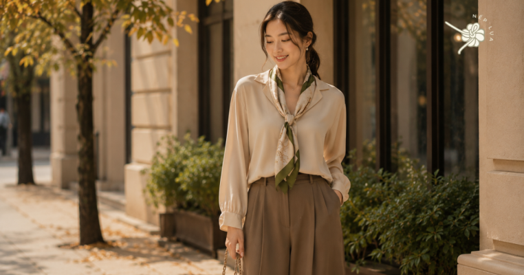 Áo kiểu lụa công sở