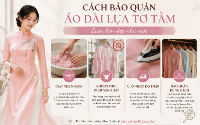 Cách bảo quản áo dài lụa tơ tằm