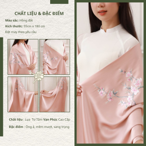 khăn lụa mai hồng