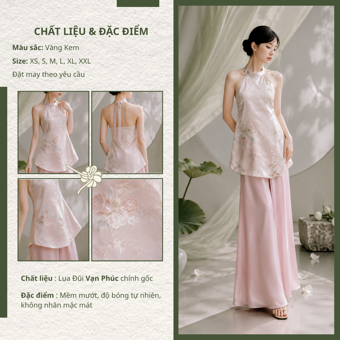 Áo Yếm Lụa Nếp Hạ Hồng Sương - Ảnh 2