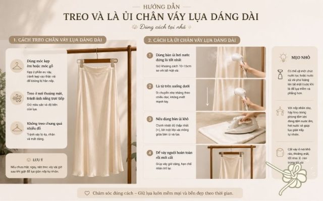 váy lụa dài mặc với áo gì