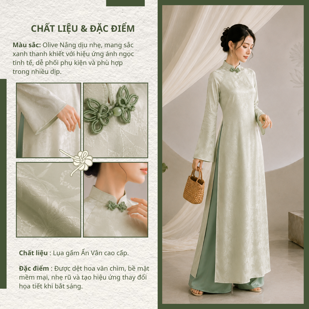 Áo Dài Hạ Lam Vẻ Đẹp Thanh Khiết Từ Nếp Lụa - Ảnh 2